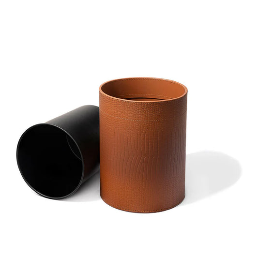 Sterling Wastebin With Metal Inner Brown