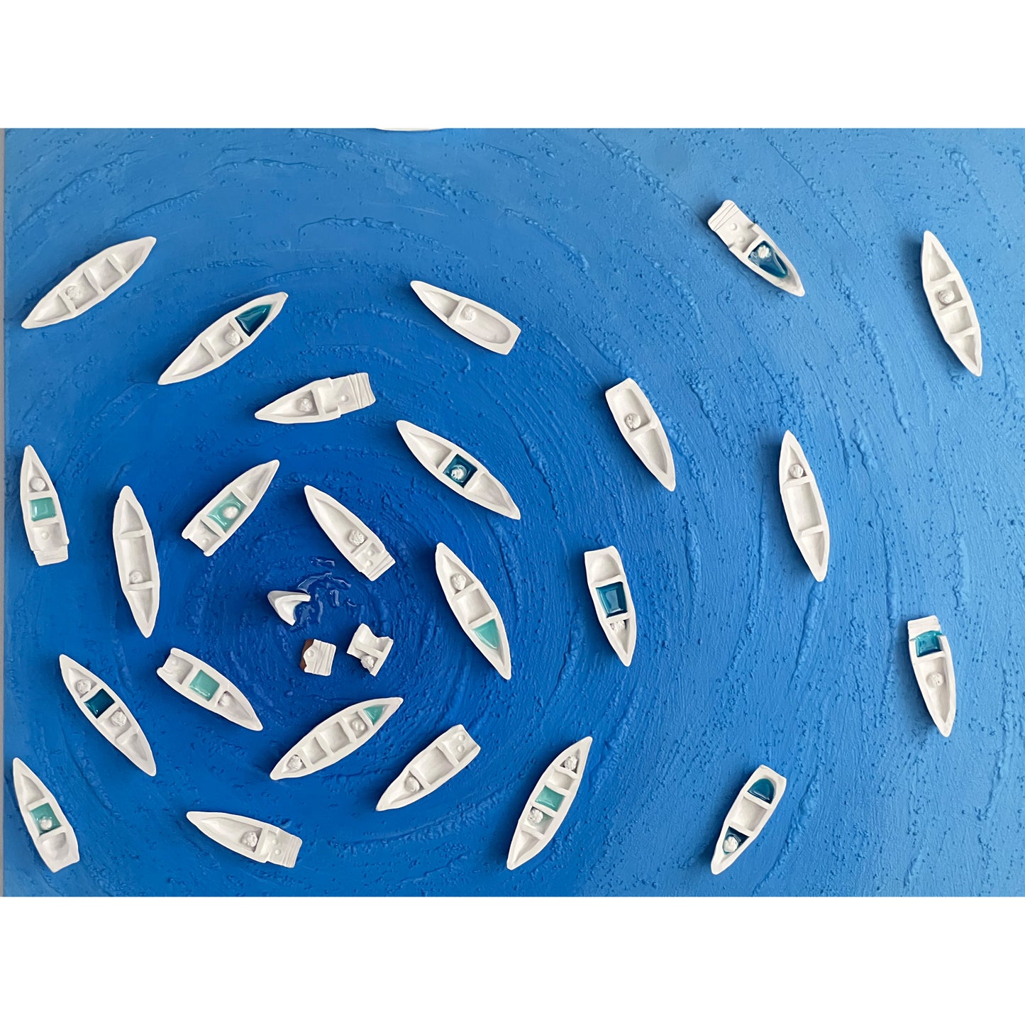 Maritime Whirl : Mixed Media Wall Art