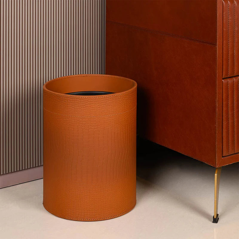 Sterling Wastebin With Metal Inner Brown