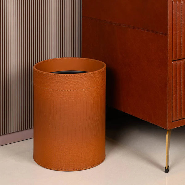 Sterling Wastebin With Metal Inner Brown
